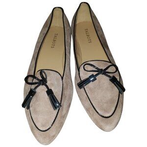 Sh104 Talbots Tan & Black Driving Loafers 9.5